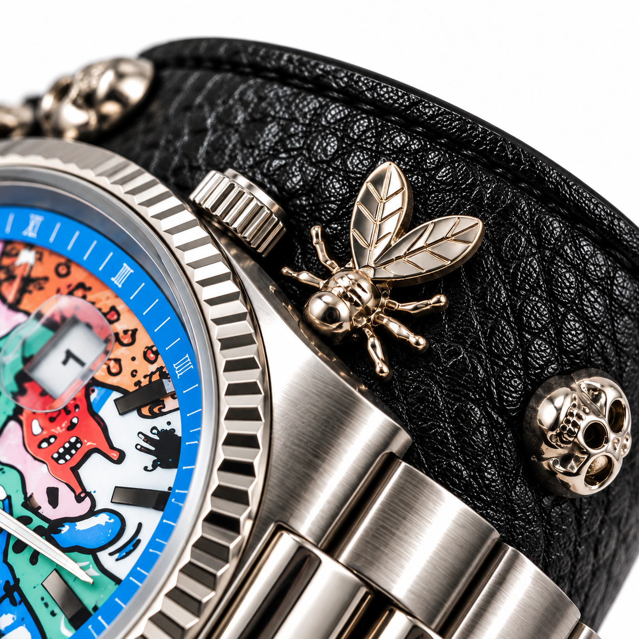 CORREA RELOJ MOSKAS/CRANEO SILVER L
